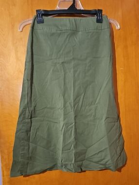 Banana Republic Olive Green A-Line Midi Skirt